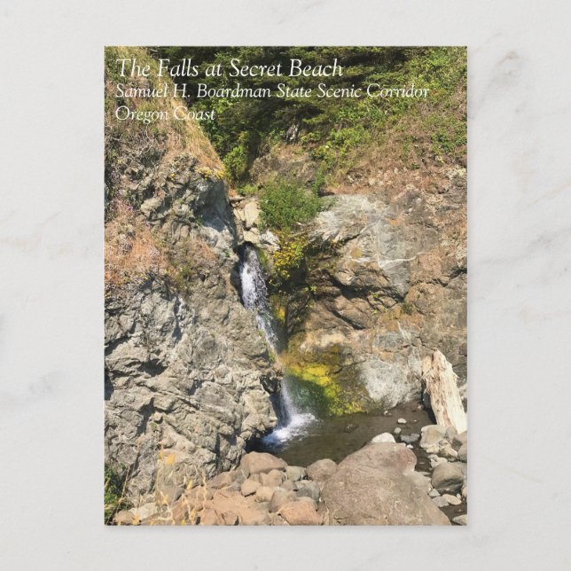 Postal Las cataratas de Secret Beach, Samuel H. Boardman, (Anverso)