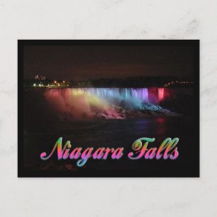 Postal Las cataratas del Niágara se iluminan de noche