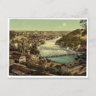 Postal Las cataratas del Rin, vista general, Schaffhausen