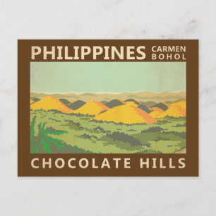Postal Las Colinas de Chocolate Filipinas Vintage