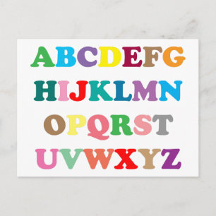 Postal Las coloridas letras del ABC