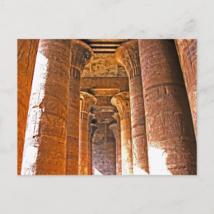 Postal Las columnas del templo Edfu, Egipto