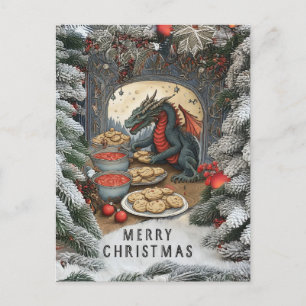 Postal Las cookies de los Navidades del dragón