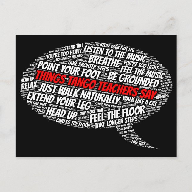 Postal Las cosas del Tango dicen arte argentino (Anverso)