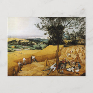 Postal Las cosechadoras de Pieter Bruegel el anciano 1565