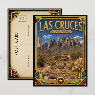 Postal Las Cruces Nuevo México Arte Deco Vintage Edad Dor
