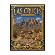 Las Cruces Nuevo México Arte Deco Vintage Edad Dor