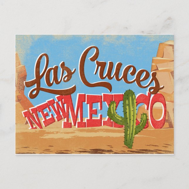 Postal Las Cruces Nuevo México Personalizado Desierto Via (Anverso)