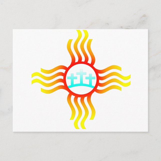 Postal Las Cruces Nuevo México Zia con tres cruces (Anverso)