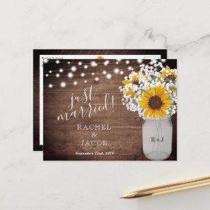 Postal Las cuerdas rusas de girasol se acaban de casar