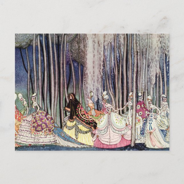 Postal Las doce princesas bailarinas de Kay Nielsen (Anverso)