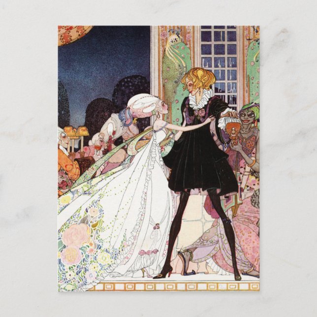 Postal Las doce princesas bailarinas de Kay Nielsen (Anverso)