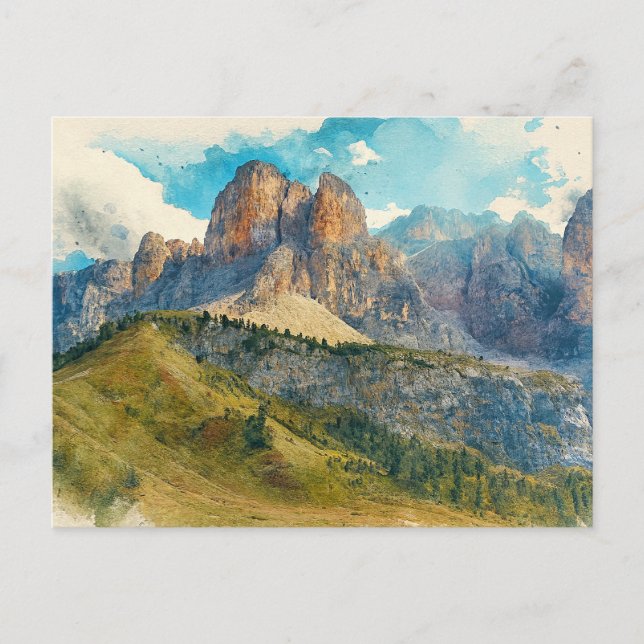 Postal Las Dolomitas Italia - Pintura de Salpicaduras de  (Anverso)