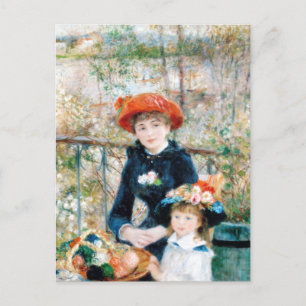 Postal Las dos hermanas, en la terraza Auguste Renoir