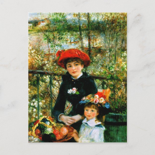 Postal "Las dos hermanas, en la terraza" de Renoir (Anverso)