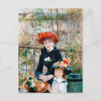 Postal Las dos hermanas, en la terraza, Renoir