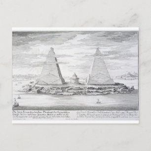 Postal Las dos pirámides de Moeris, rey de Egipto y su