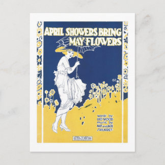 Postal Las duchas de abril traen la portada del libro de