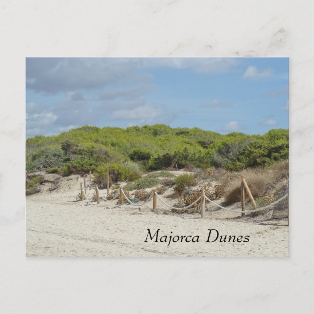 Postal Las dunas de Mallorca y la playa (Anverso)