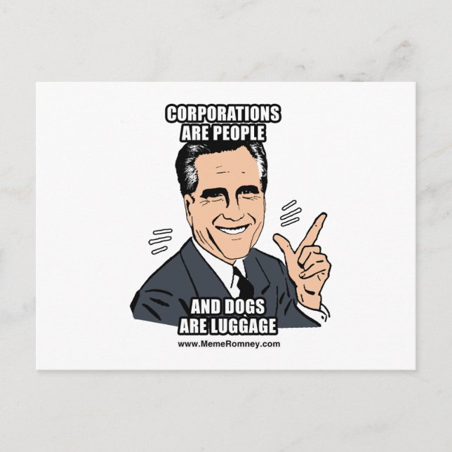 POSTAL LAS EMPRESAS SON PERSONAS Y LOS PERROS SON EQUIPAJ (Anverso)
