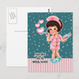 Postal Las enfermeras lo hacen con amor. Enfermera de Bru