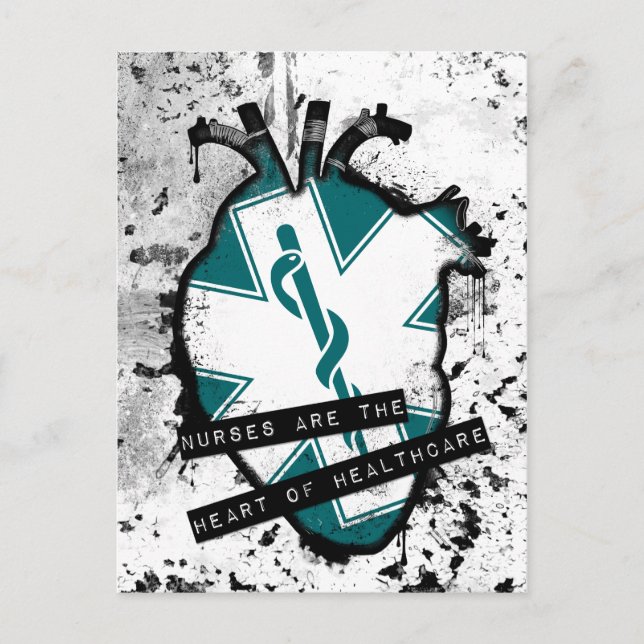 Postal las enfermeras son el corazón anatómico de la salu (Anverso)