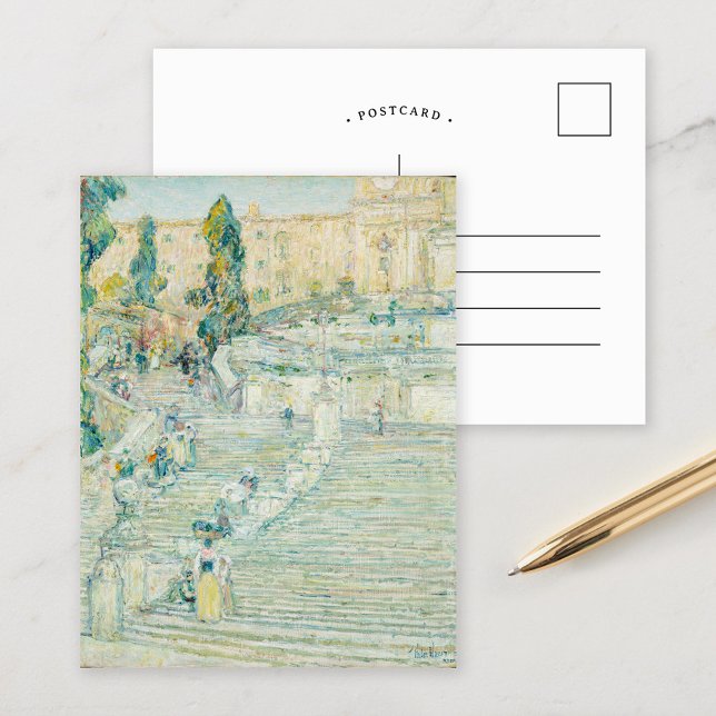 Postal Las escaleras españolas, Roma | Childe Hassam (Subido por el creador)