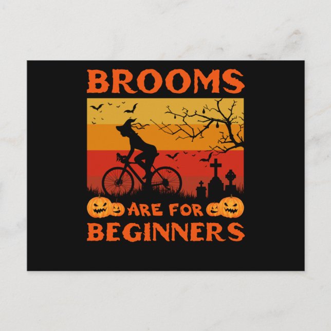 Postal las escobas de brujas para bicicletas son para pri (Anverso)