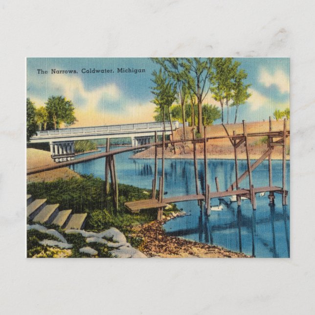 Postal Las estrechas, Coldwater, Michigan (Anverso)