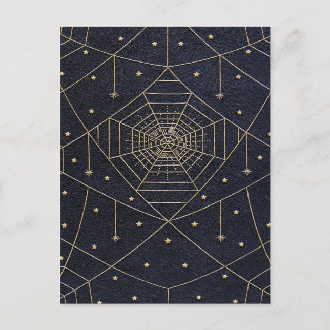Postal Las estrellas de la seda de la araña de otoño (Anverso)