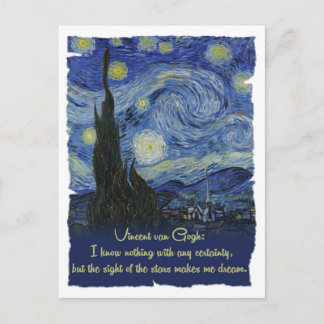 Postal Las estrellas de Vincent van Gogh me hacen soñar c