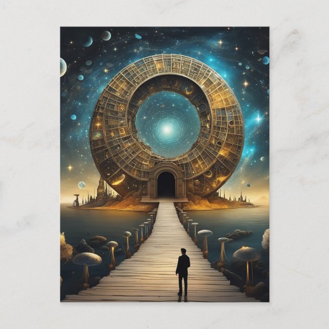 Postal Las estrellas giran alrededor del punto central de (Anverso)