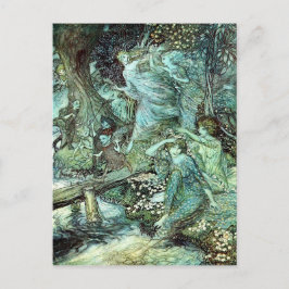 Postal Las fábricas de Arthur Rackham, azul