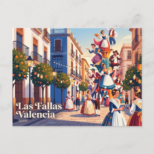 Postal Las Fallas Valencia España (Anverso)
