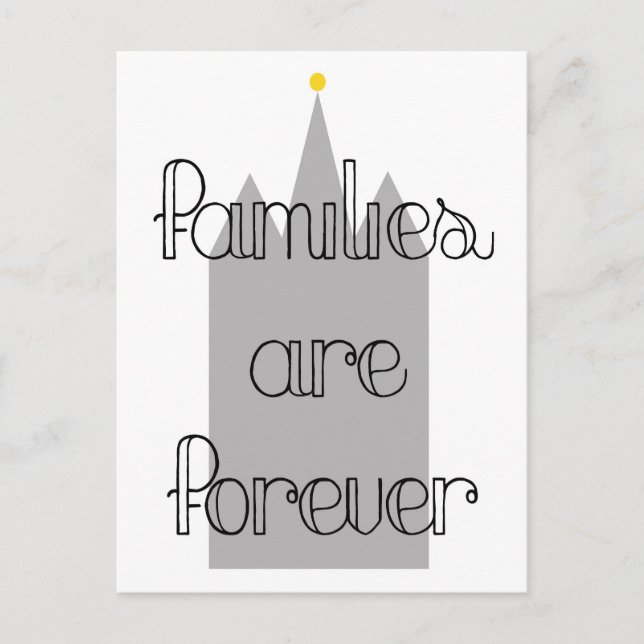 Postal las familias son para siempre el templo mormon lds (Anverso)