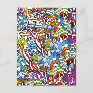 Postal Las flores coloreadas de Guay dejan puntos de rued