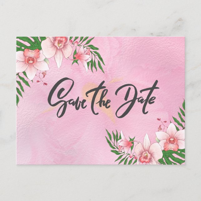 Postal Las Flores De Orquídea Guardan La Fecha (Anverso)