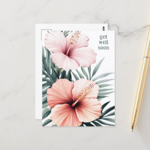 Postal Las flores tropicales de Hibiscus SE BIEN PRONTO