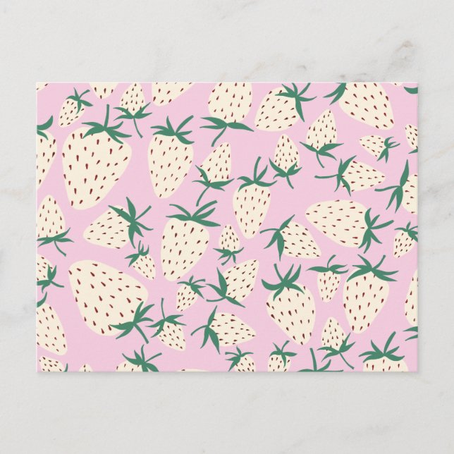 Postal Las fresas blancas exóticas aman la amistad románt (Anverso)