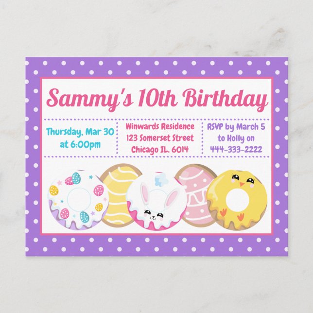 Postal Las galletas de Pascua donan y dulces fiesta de cu (Anverso)