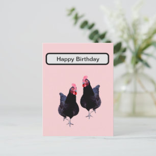 Postal ¿Las gallinas negras se pavonean?