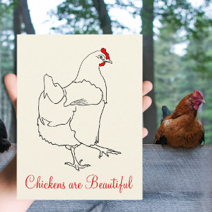 Postal Las gallinas son hermoso dibujo de gallina bailand