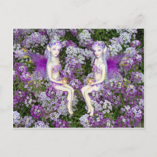 Postal Las hadas gemelas de Alyssum