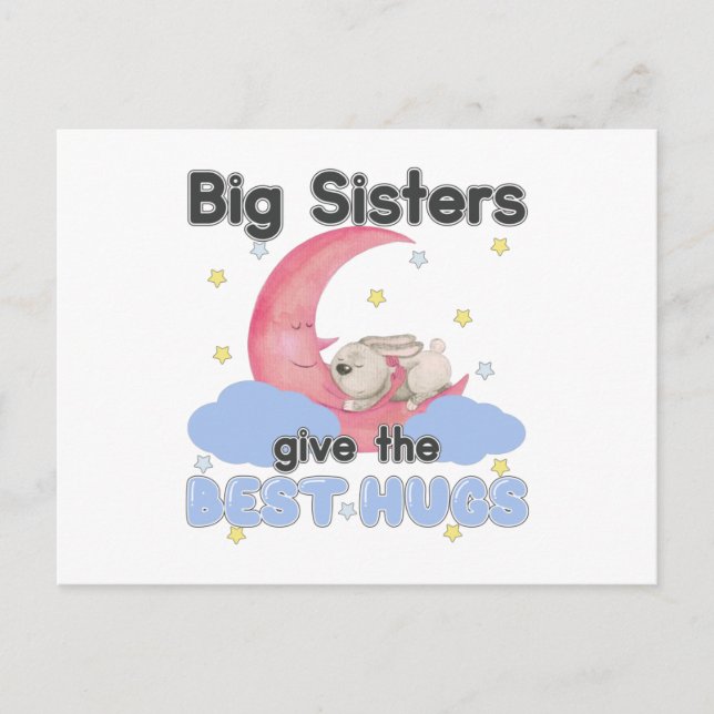 Postal Las hermanas mayores dan los mejores abrazos - Con (Anverso)