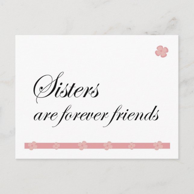 Postal Las hermanas son siempre amigos (Anverso)