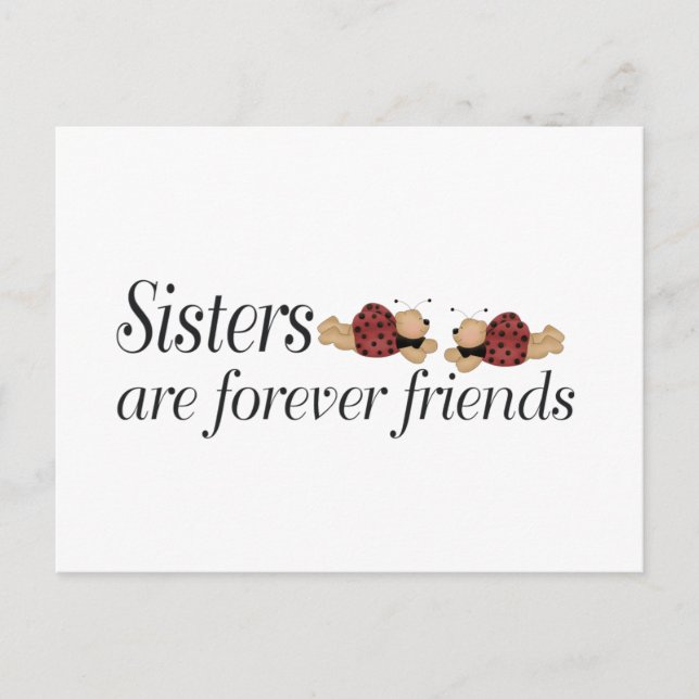 Postal Las hermanas son siempre amigos (Anverso)