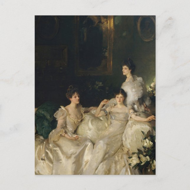 Postal Las hermanas Wyndham de John Singer Sargent (Anverso)