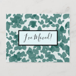 Postal Las hojas verdes sobre el cambio de dirección azul