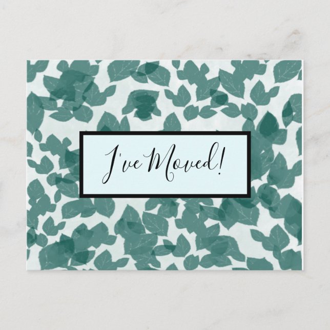 Postal Las hojas verdes sobre el cambio de dirección azul (Anverso)