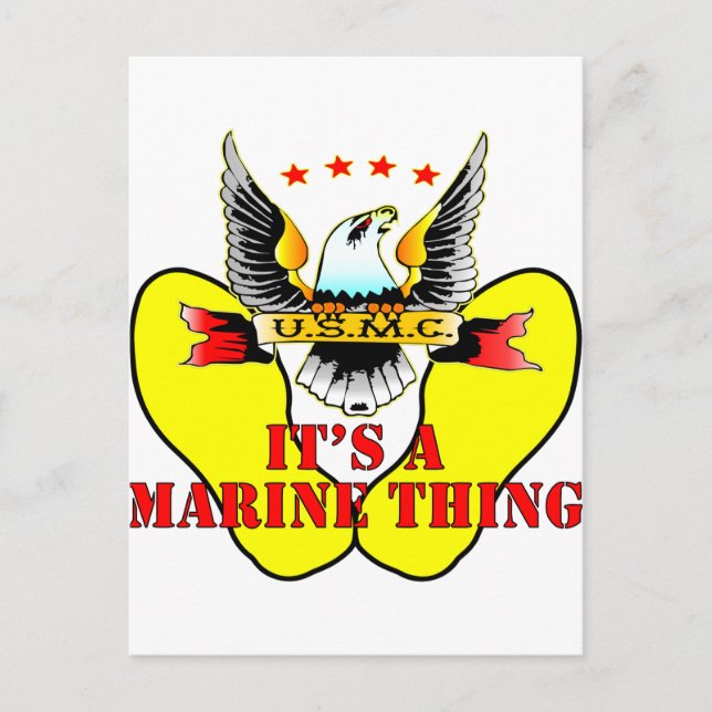 Postal Las huellas amarillas del USMC son cosa marina (Anverso)